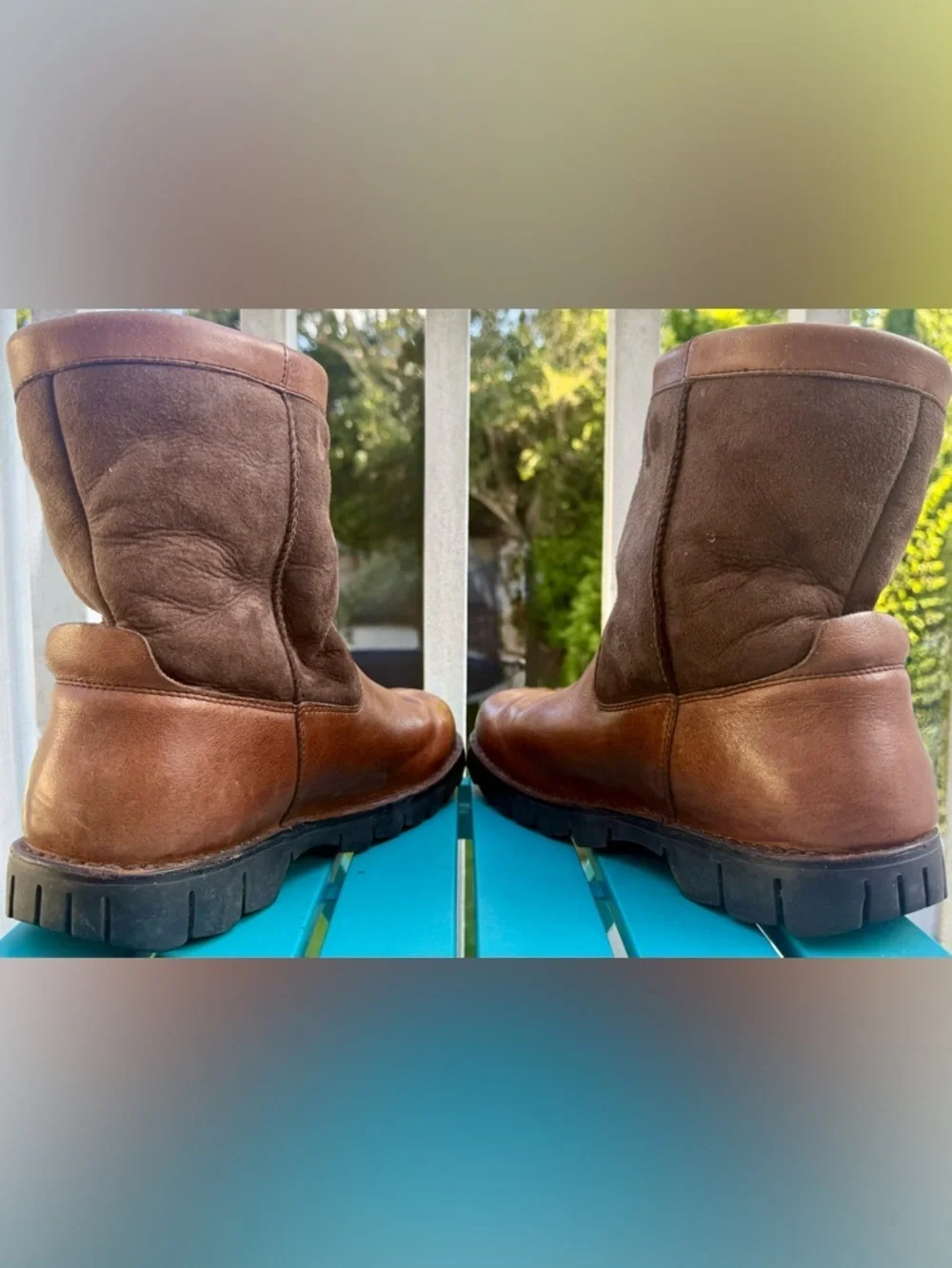 🧥 UGG Australia Beacon Men’s Brown Leather Sheepskin Boots Sz 11